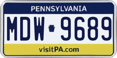 PA license plate MDW9689