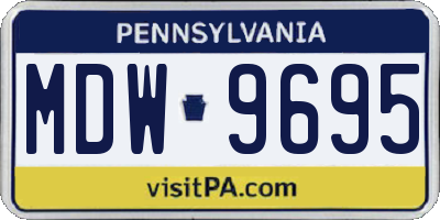 PA license plate MDW9695