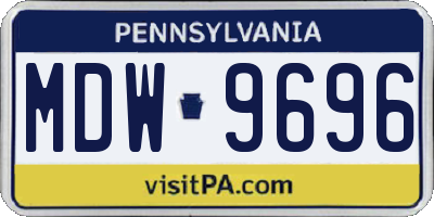 PA license plate MDW9696