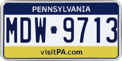 PA license plate MDW9713