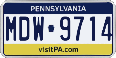 PA license plate MDW9714