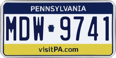 PA license plate MDW9741