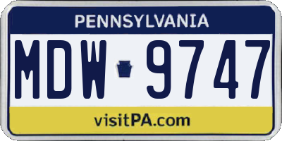 PA license plate MDW9747