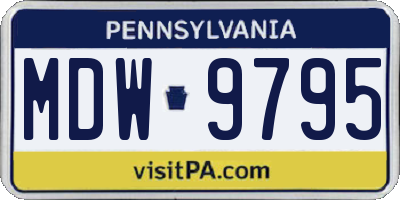 PA license plate MDW9795