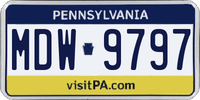 PA license plate MDW9797