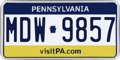 PA license plate MDW9857