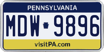PA license plate MDW9896