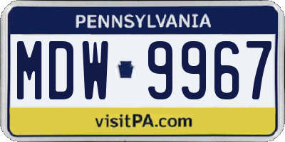 PA license plate MDW9967