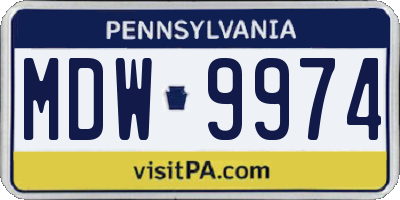 PA license plate MDW9974
