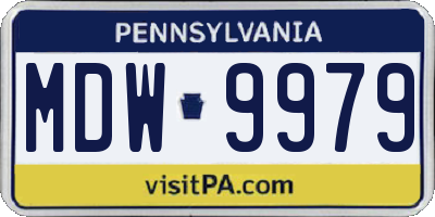 PA license plate MDW9979