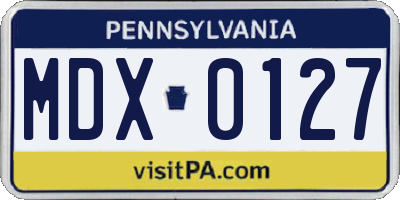 PA license plate MDX0127