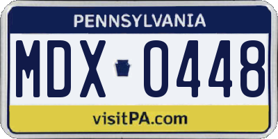 PA license plate MDX0448