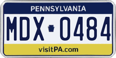 PA license plate MDX0484