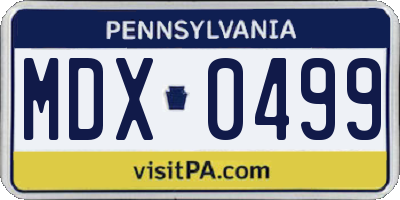 PA license plate MDX0499