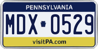 PA license plate MDX0529