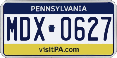 PA license plate MDX0627