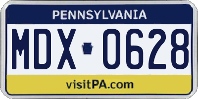 PA license plate MDX0628