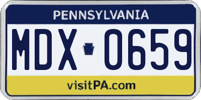 PA license plate MDX0659