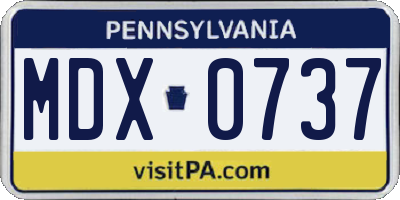 PA license plate MDX0737
