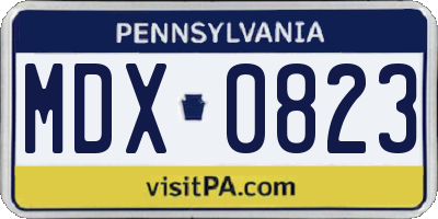 PA license plate MDX0823