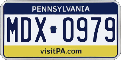 PA license plate MDX0979