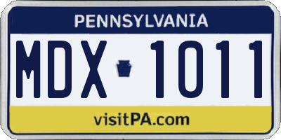 PA license plate MDX1011