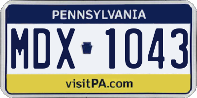 PA license plate MDX1043