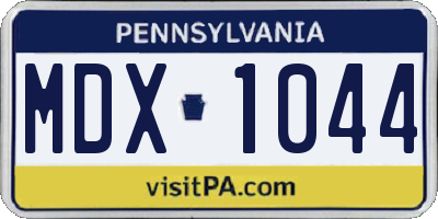 PA license plate MDX1044