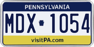 PA license plate MDX1054