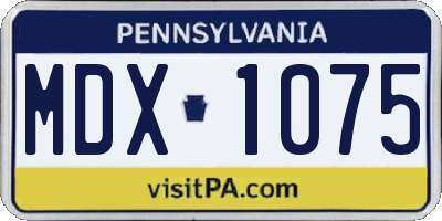PA license plate MDX1075