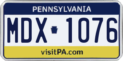 PA license plate MDX1076
