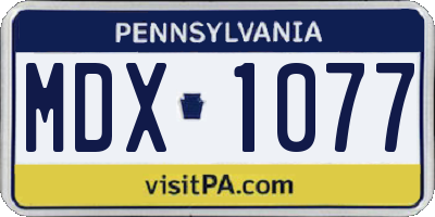 PA license plate MDX1077