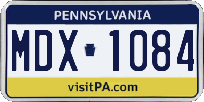 PA license plate MDX1084