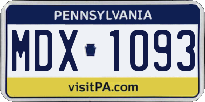 PA license plate MDX1093