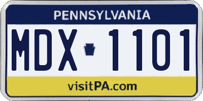 PA license plate MDX1101