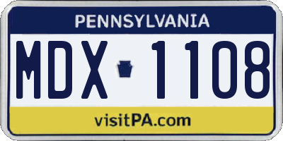 PA license plate MDX1108