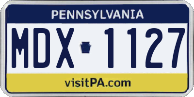 PA license plate MDX1127