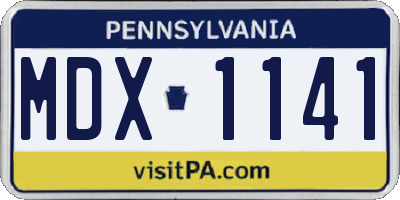 PA license plate MDX1141