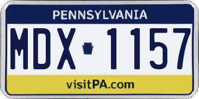 PA license plate MDX1157