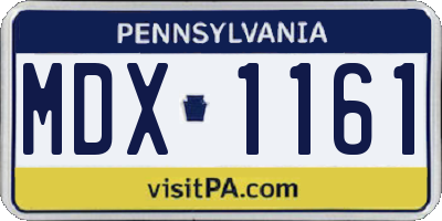 PA license plate MDX1161