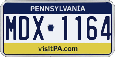 PA license plate MDX1164