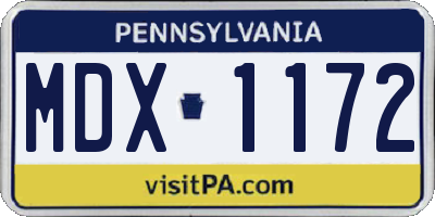 PA license plate MDX1172