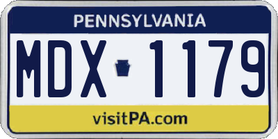PA license plate MDX1179