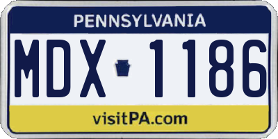 PA license plate MDX1186
