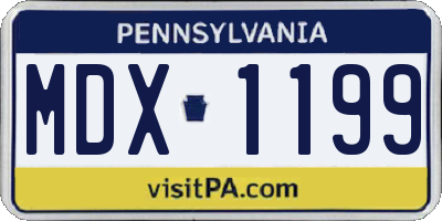 PA license plate MDX1199