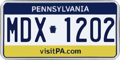 PA license plate MDX1202
