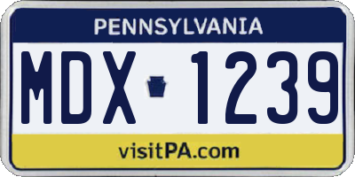 PA license plate MDX1239