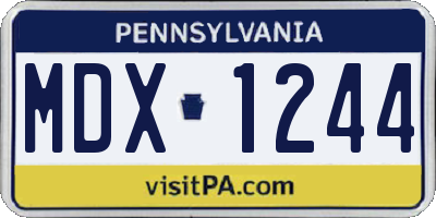 PA license plate MDX1244