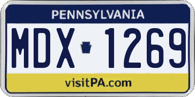 PA license plate MDX1269