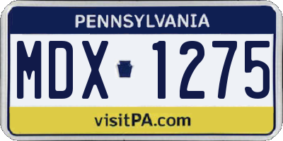PA license plate MDX1275